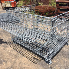 40" x 48" x 30" Collapsible Wire Basket - Bottom Discharge